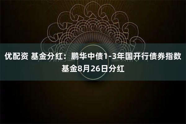 优配资 基金分红：鹏华中债1-3年国开行债券指数基金8月26日分红